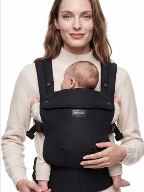 Momcozy Black Infant Front Carrier Bib - Secure Support for Newborns